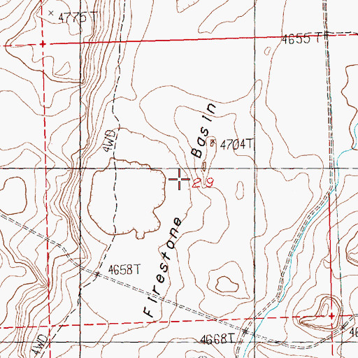 Topographic Map of Firestone Basin, OR