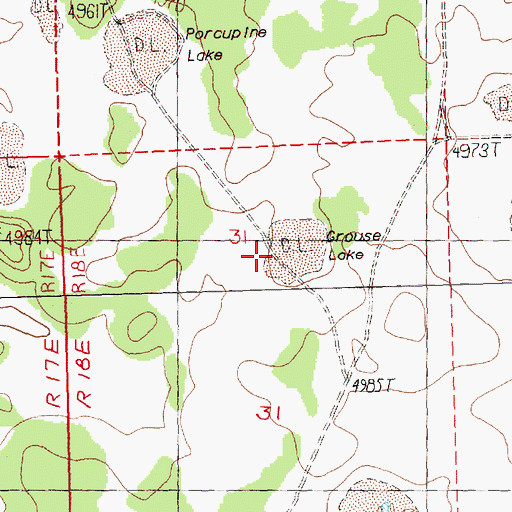Topographic Map of Grouse Lake, OR