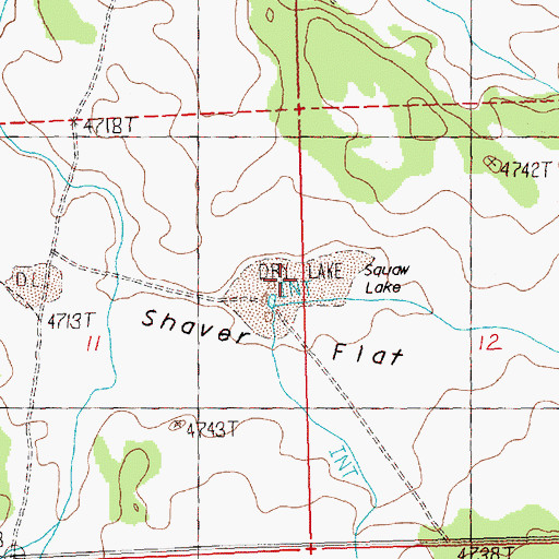 Topographic Map of Squaw Lake, OR