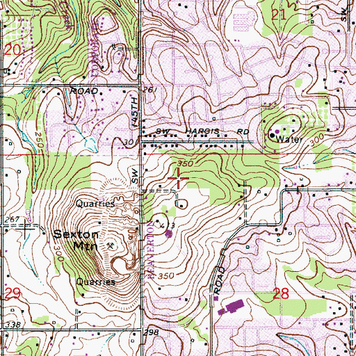 Topographic Map of Hyland Forest Park, OR