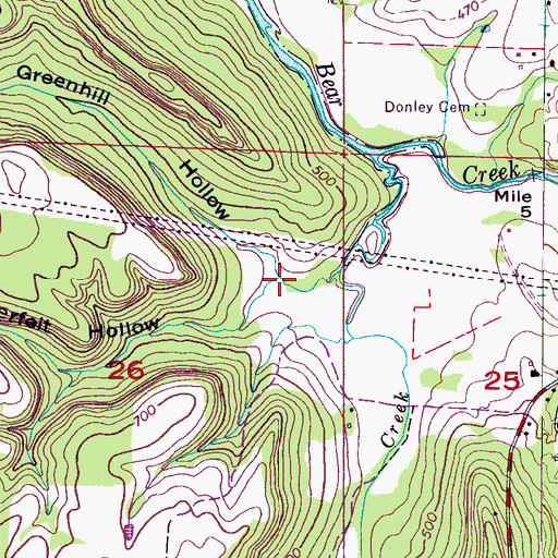 Topographic Map of Counterfeit Hollow, AL