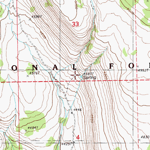 Topographic Map of Mallory Spring, OR