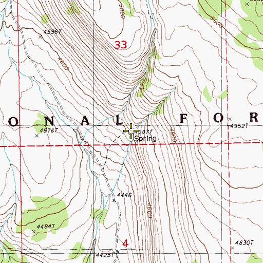 Topographic Map of Mallory Spring, OR