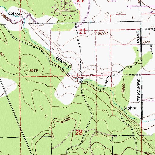 Topographic Map of Blacks Ranch, OR