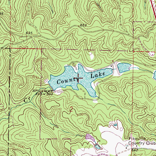 Topographic Map of County Lake, AL