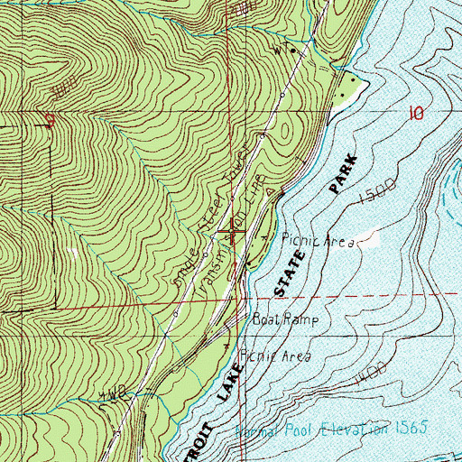 Topographic Map of Mongold Recreation Site, OR