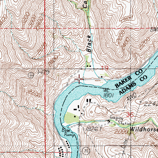 Topographic Map of McCornick Campground, OR
