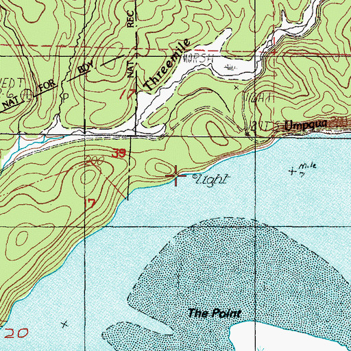 Topographic Map of Fourmile Light, OR