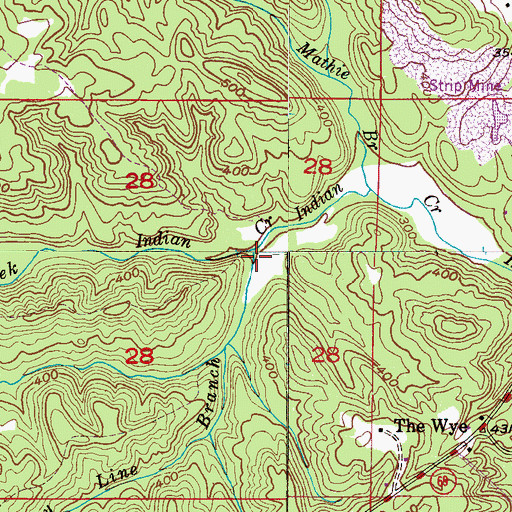 Topographic Map of County Line Branch, AL