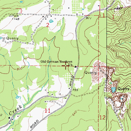 Topographic Map of Oakdale School (historical), OR