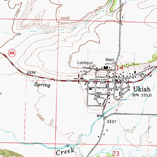 Topographic Map of North Fork John Day Ranger Station, OR