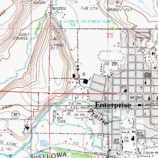 Topographic Map of Wallowa Valley Ranger Station, OR