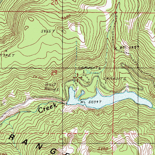Topographic Map of Canyon Meadows, OR