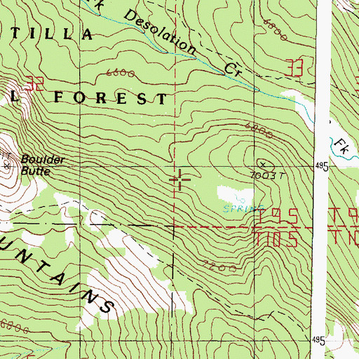 Topographic Map of Vinegar Hill-Indian Rock Scenic Area, OR
