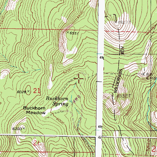 Topographic Map of Buckhorn Meadow Trailhead, OR