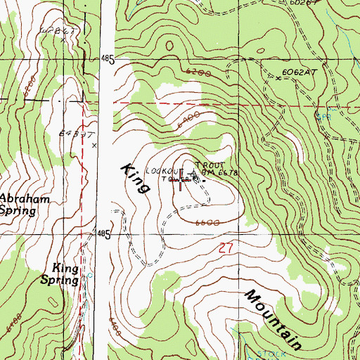 Topographic Map of King Mountain Lookout, OR