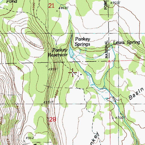 Topographic Map of Pankey Ranch, OR