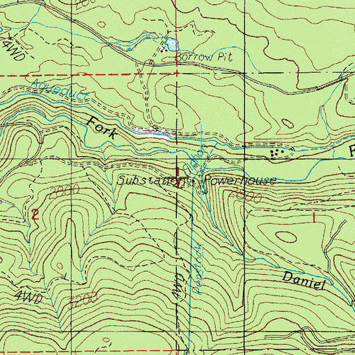 Topographic Map of Prospect Powerhouse, OR