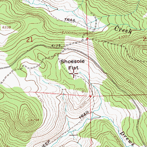 Topographic Map of Shoesole Spring, OR