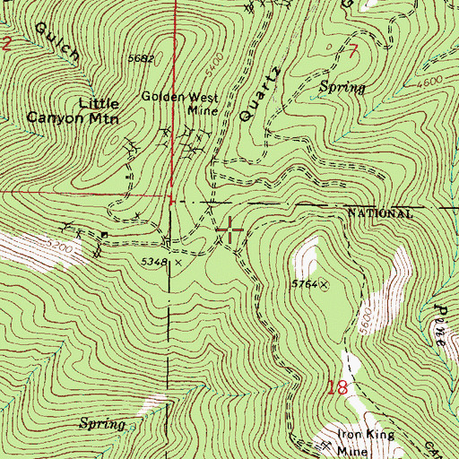 Topographic Map of Canyon Mountain Trailhead, OR