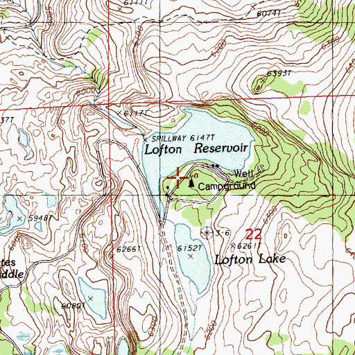 Topographic Map of Lofton Reservoir Recreation Site, OR