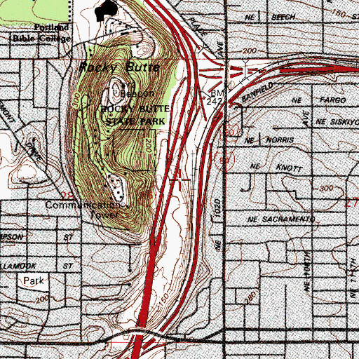 Topographic Map of Quarry (historical), OR