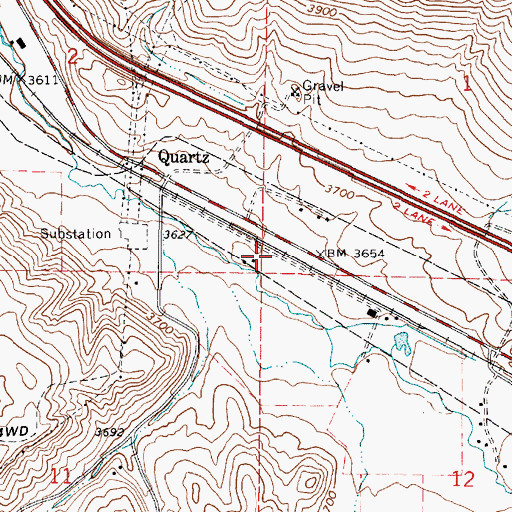 Topographic Map of Sutton (historical), OR