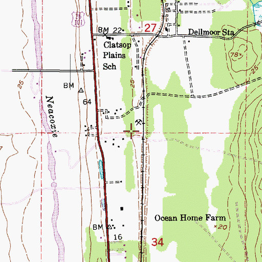 Topographic Map of McGuire (historical), OR