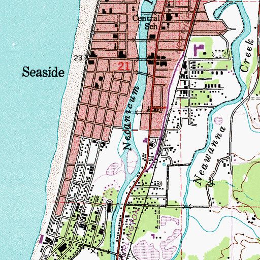 Topographic Map of Seaside Lumber Company (historical), OR
