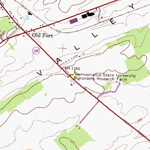 Topographic Map of Pennsylvania State University Agronomy Research Farm, PA