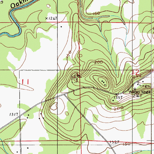 Topographic Map of Craig Cemetery, AL