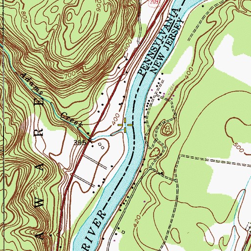 Topographic Map of Adams Creek, PA