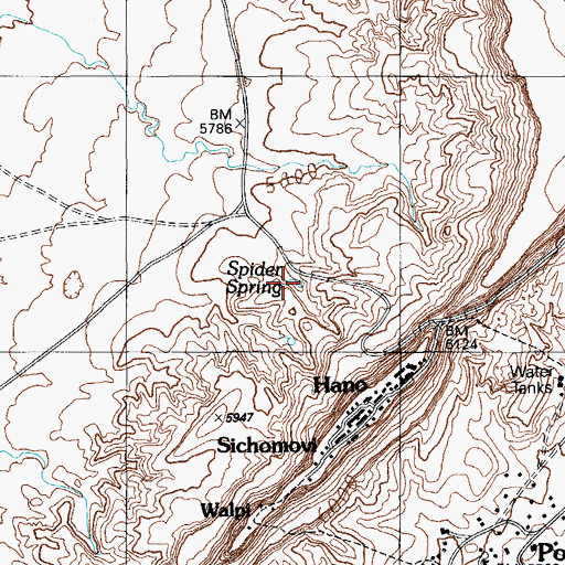 Topographic Map of Spider Spring, AZ