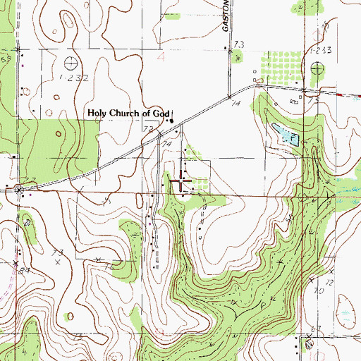 Topographic Map of Crandall School, AL