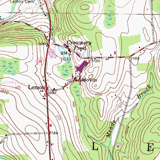 Topographic Map of Aldovin, PA