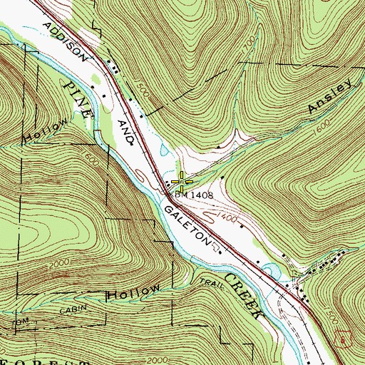 Topographic Map of Ansley Hollow, PA