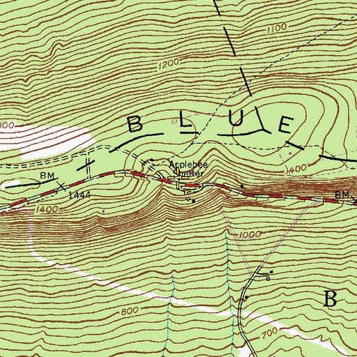 Topographic Map of Applebee Shelter, PA