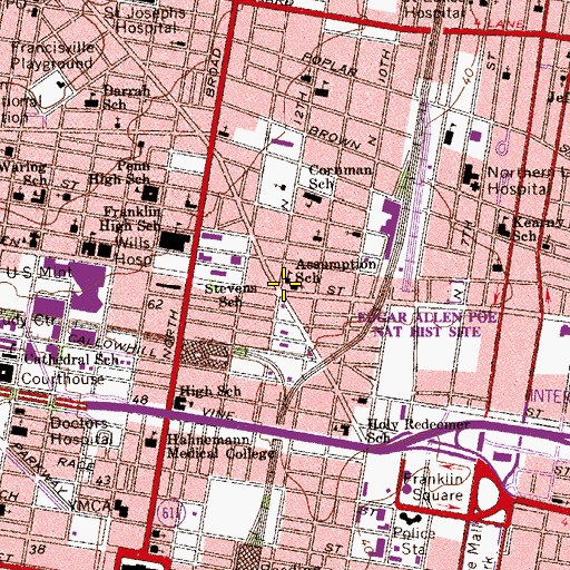 Topographic Map of Assumption School, PA