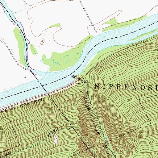 Topographic Map of Aughanbaugh Run, PA