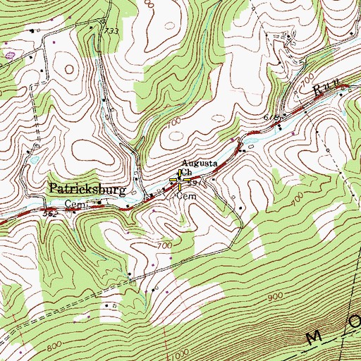 Topographic Map of Augusta Church, PA
