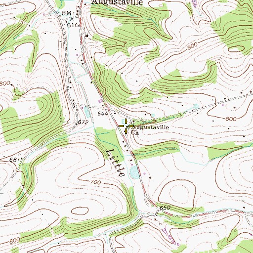 Topographic Map of Augustaville Church, PA