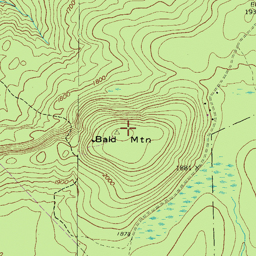 Topographic Map of Bald Mountain, PA