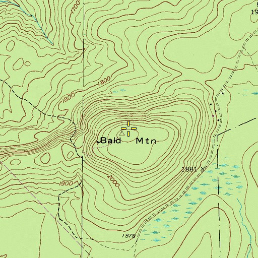 Topographic Map of Bald Mountain, PA