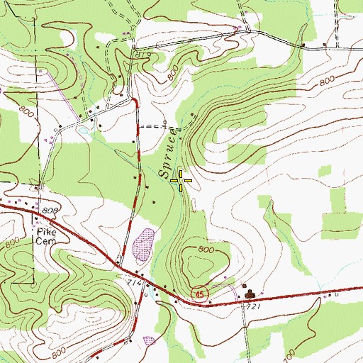 Topographic Map of Bartley Run, PA