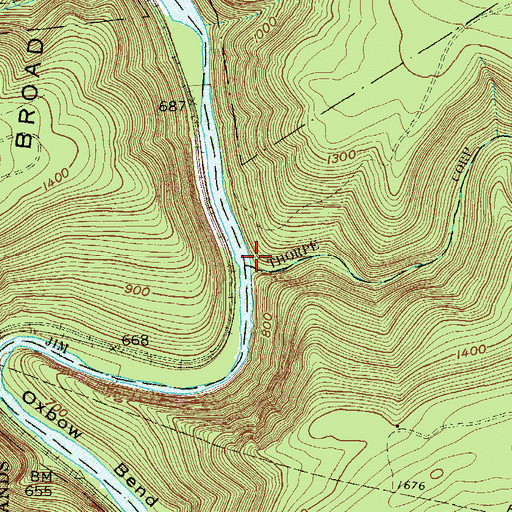 Topographic Map of Bear Creek, PA