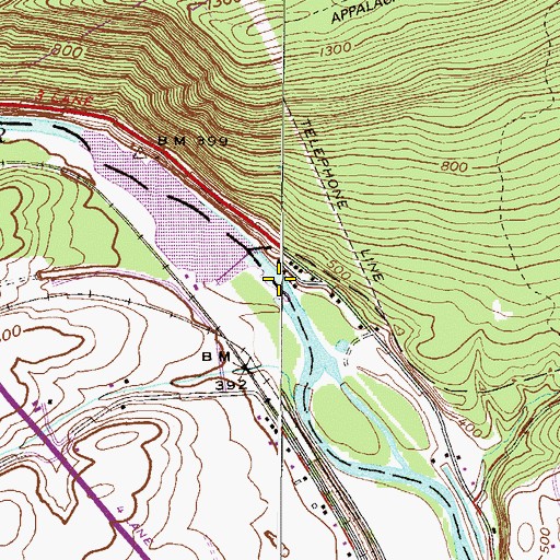 Topographic Map of Bear Creek, PA