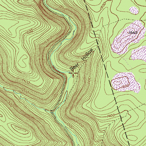 Topographic Map of Bear Hollow, PA