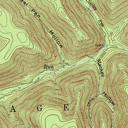 Topographic Map of Bear Pen Hollow, PA
