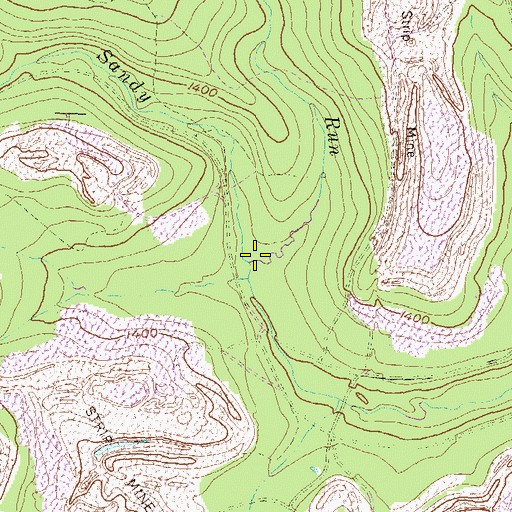 Topographic Map of Beauty Run, PA