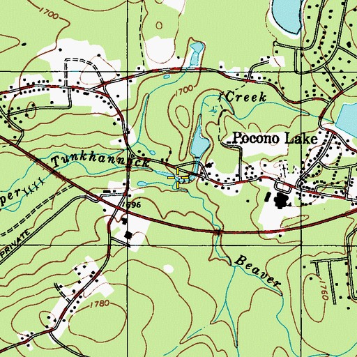 Topographic Map of Beaver Creek, PA